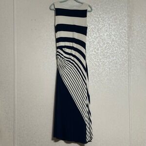 Soft Surroundings Vela Infinity Maxi Dress Sleeveless‎ Blue White Striped Sz SP